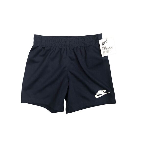 Nike Baby 2pc Dri-fit Tee and Shorts set Size 24M White/ Midnight Navy - Picture 6 of 8